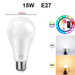 AVATTO Tuya 15W WiFi Smart Home Light Bulb, E27 RGB LED Lamp Dimmable with Smart Life APP, Voice Control for Google Home, Alexa