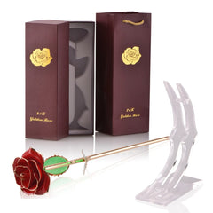 Gifts for Women 24k Gold Dipped Rose with Stand Eternal Flowers Forever Love In Box Girlfriend Wedding Valentine Gift for Her