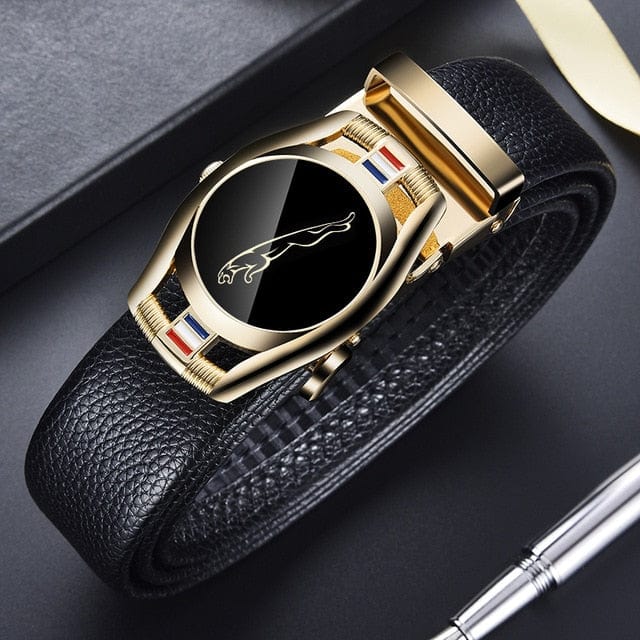 Belts for 3.5cm Width Sports Car Brand Fashion Automatic Buckle Black Genuine Leather Men's Jeans High Quality Waist Male Strap