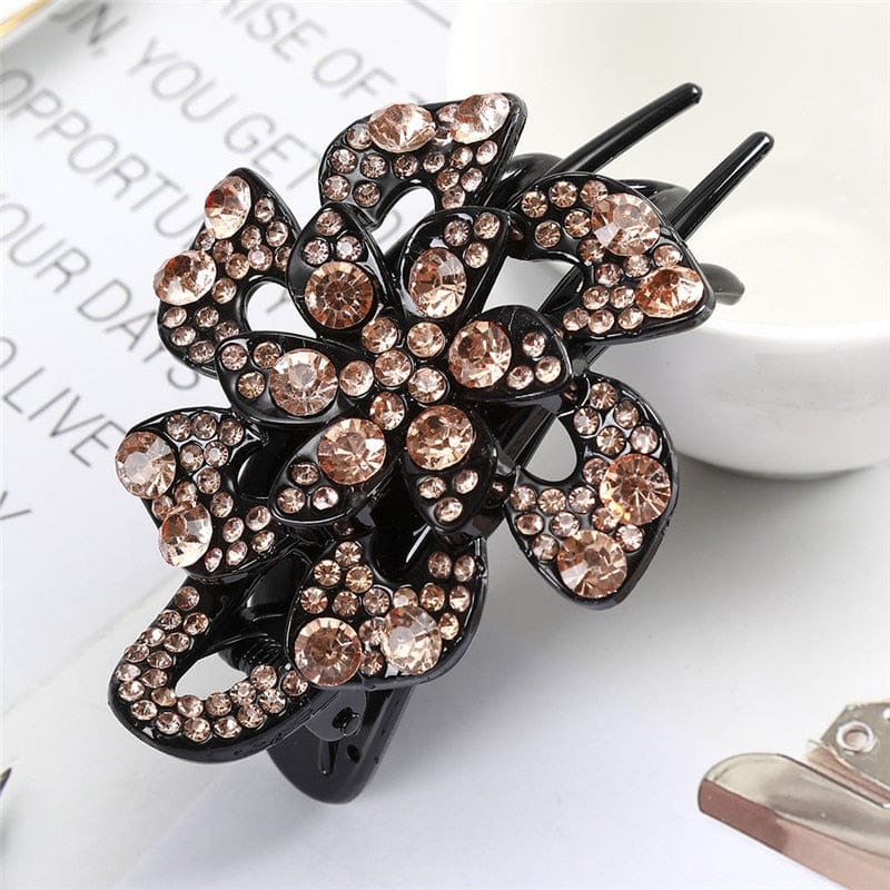 Rhinestone Hairpin Flower Leaf Butterfly Duckbill Hair Claws Retro Hair Clips Accessories For Women Shinning Ponytail Headwear