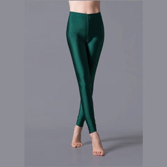 YRRETY Shiny Leggings Women Thin Full Ankle Length Leggings Stretch Pants Basic Leggings Casual Spandex Soft Multicolor Legging