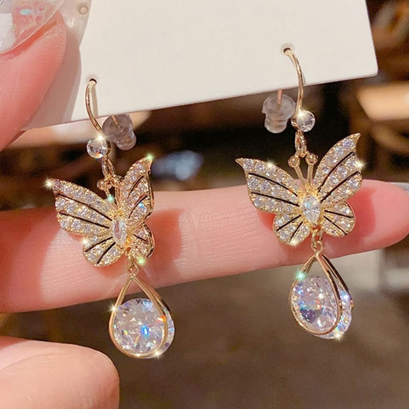 New Fashion Korean Imitation Pearl Drop Earrings for Women Butterfly Owl Zircon Oversized Earring Wedding Party Jewelry