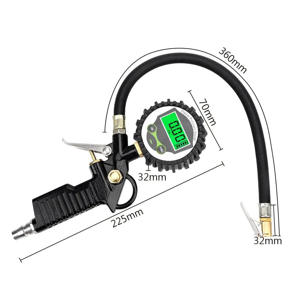 Car Tyre Pressure Gauge Air Inflator EU Adapter Vehicle Tester LCD Digital Test Inflation Monitoring Manometer Motorcycle Bike