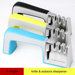 XITUO Kitchen Knife Sharpener 4 Stages 4 in 1 Diamond Coated& Fine Ceramic Rod Knife Shears and Scissors Sharpening System Tools - Wowza