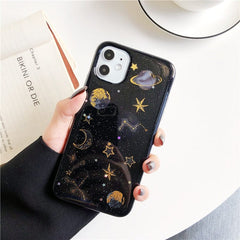 Hot Planet Glitter Clear Phone Case For iPhone 14 Pro Max 13 12 11 Pro Max XR X XS Max 7 8 Plus SE 2022 20 Soft Epoxy Back Cover