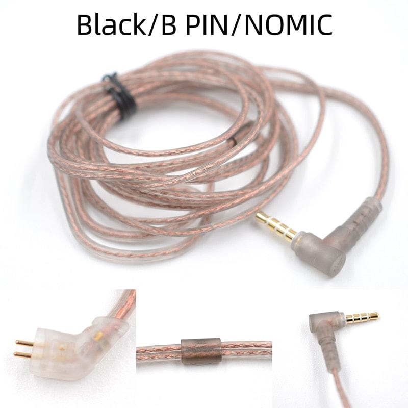 KZ ZS10 ZSN ZEX PRO In Ear Cable High-Purity Oxygen-Free Copper Twisted Upgrade Cable 2pin Cable For KZ ZEX Silver plated Cable