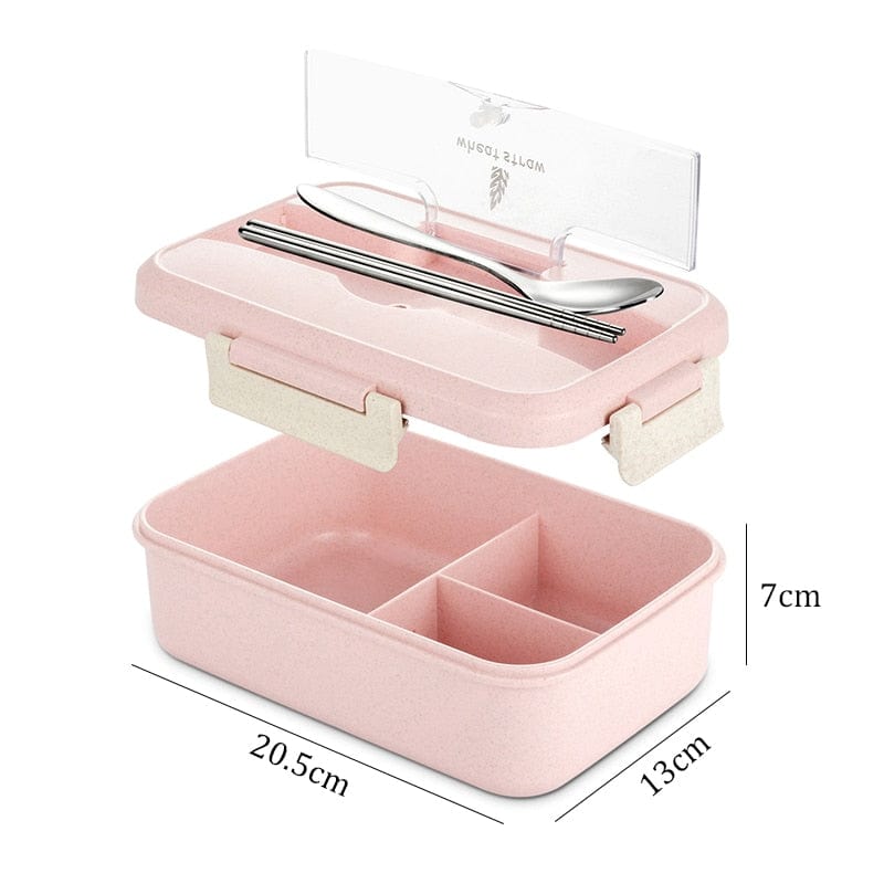 Lunch Box Food Container Bento Box Heated Lunchbox Kids Lunchbox Snack Straw Wheat Korean Sealed Student Plastic Box for Food - Wowza