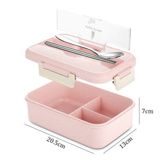 Lunch Box Food Container Bento Box Heated Lunchbox Kids Lunchbox Snack Straw Wheat Korean Sealed Student Plastic Box for Food - Wowza