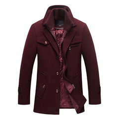 New Winter Wool Coat Slim Fit Jackets Mens Casual Warm Outerwear Jacket and coat Men Pea Coat Size M-4XL