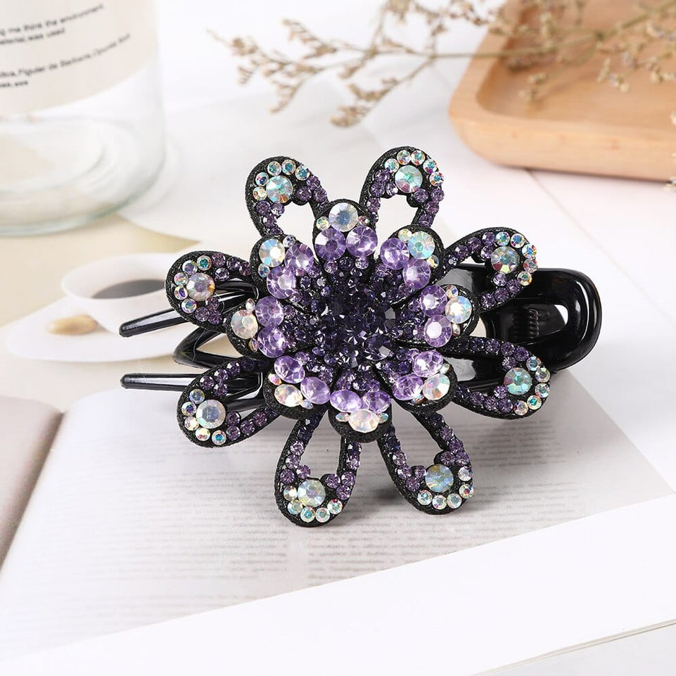 Rhinestone Hairpin Flower Leaf Butterfly Duckbill Hair Claws Retro Hair Clips Accessories For Women Shinning Ponytail Headwear