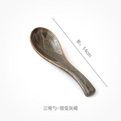 Japanese Tableware Kiln Rice Spoon Soup Spoon Porridge Spoon Household Creative Restaurant Spoons - Wowza