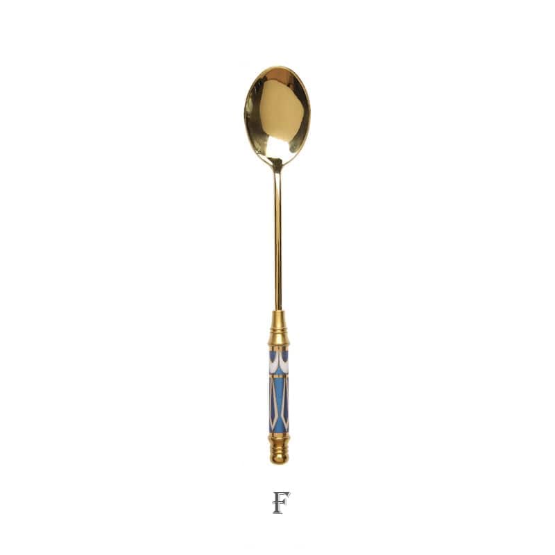 Stainless Steel Dessert Spoon Ceramic Long Handle Icecream Spoon Teaspoon Gold Coffee Cake Fruit Milk Spoon Kitchen Tableware - Wowza