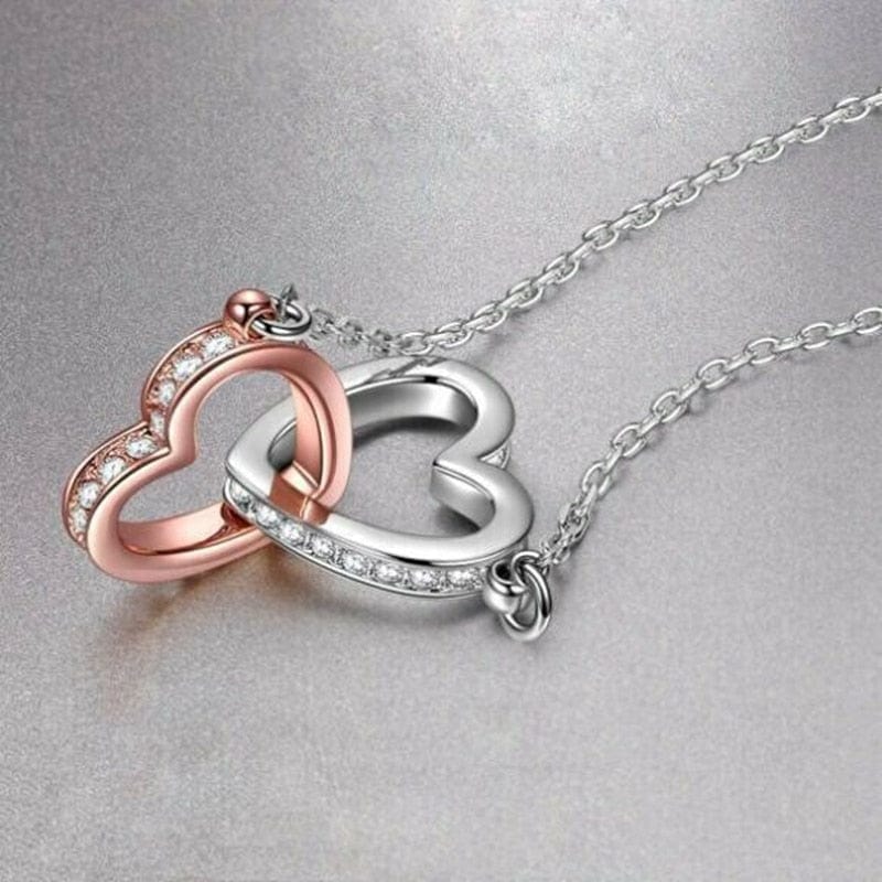 To My Soulmate Necklaces for Women Gift Heart Pendant Necklace Female Girl Crystal Infinity Necklace Gifts Wife Lovers Jewelry