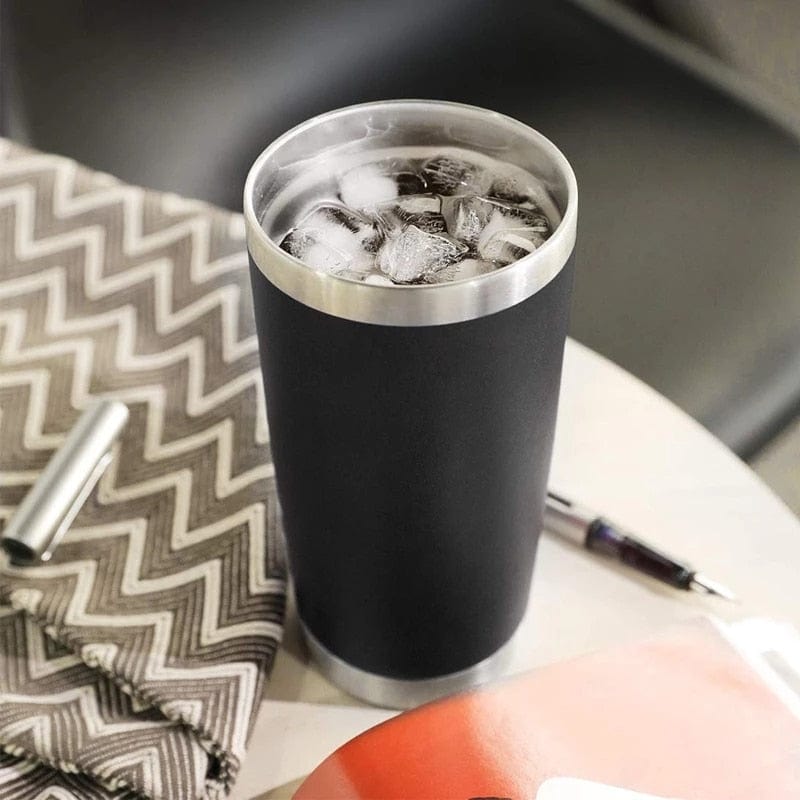 20oz Thermal Beer Mug Cups Stainless Steel Coffee Thermos Water Bottle Vacuum Insulated Leakproof With Lids Tumbler - Wowza