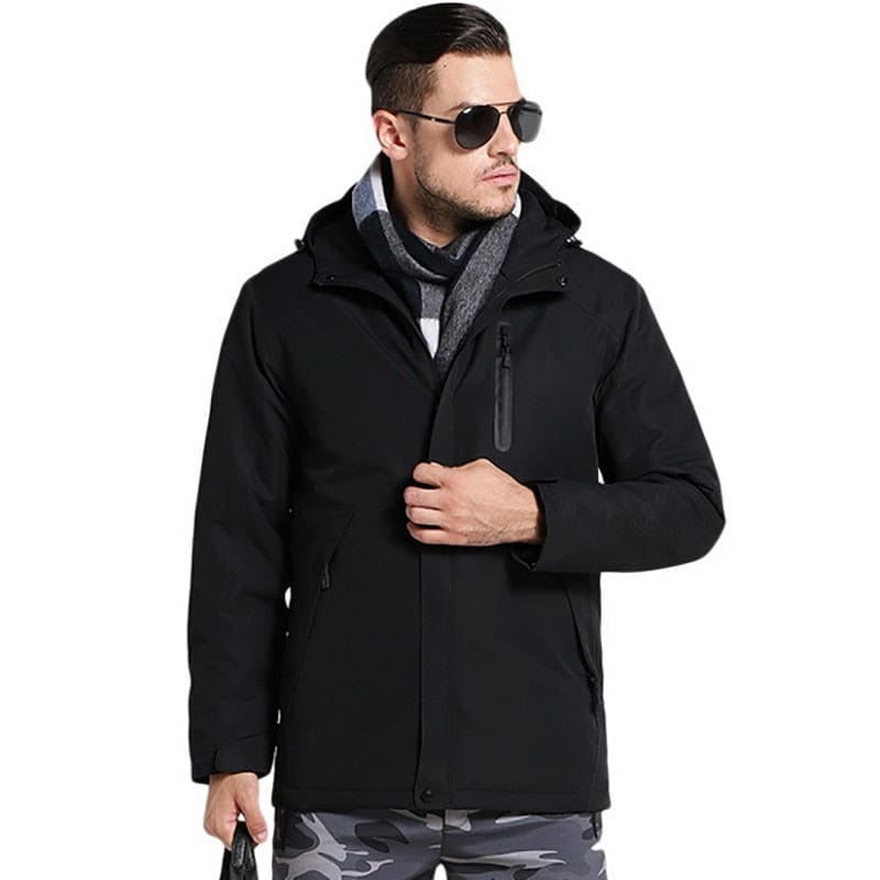 2019 Winter Couples USB Heated Jacket Men Women Plus Size Waterproof Jacket Men Down Cotton Hiking Coat Keep Warm Rain Jacket