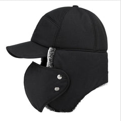 Trend Winter Thermal Bomber Hats Men Women Fashion Ear Protection Face Windproof Ski Cap Velvet Thicken Couple Hat