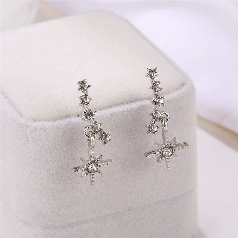 Korea New Fashion Gold Silver Color Cross Crystal Stud Earrings for Women Elegant Cute Pearl Earrings Brincos Jewelry