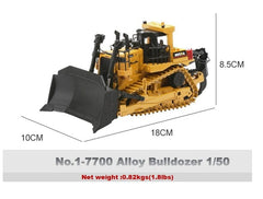 HUINA Alloy Diecast Excavator 1:50 Engineering Construction Model Bulldozer Metal Truck for Boys Birthday Gift Toy Cars