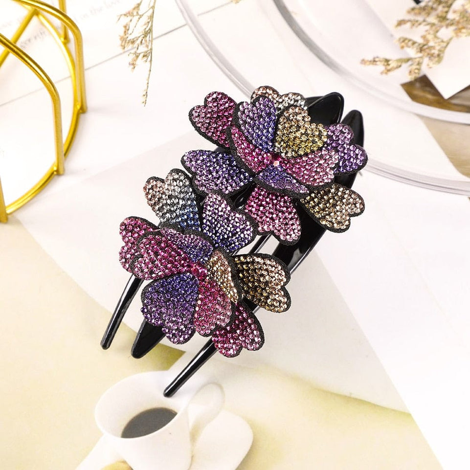 Rhinestone Hairpin Flower Leaf Butterfly Duckbill Hair Claws Retro Hair Clips Accessories For Women Shinning Ponytail Headwear