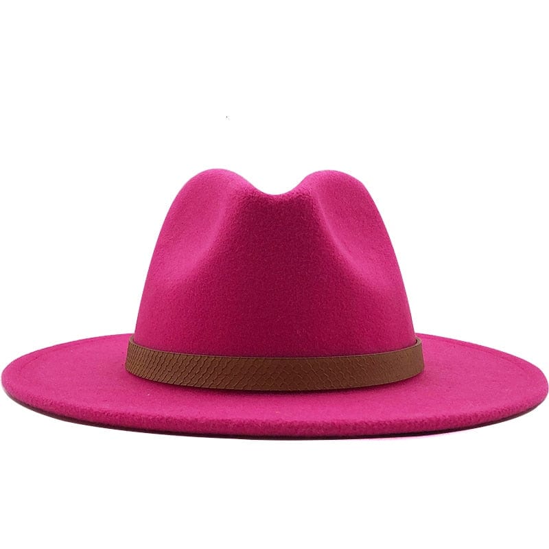 Women Wide Brim Wool Felt Jazz Fedora Hats Panama Style Ladies Trilby Gambler Hat Fashion Party Cowboy Sunshade Cap