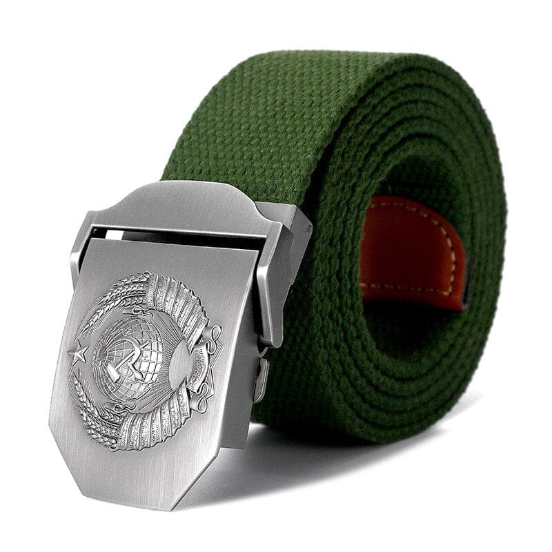 New Men & Women High Quality Belt 3D Soviet National Emblem Canvas Military Belt Soviet Memory CCCP Luxury Jeans Tactical Belt