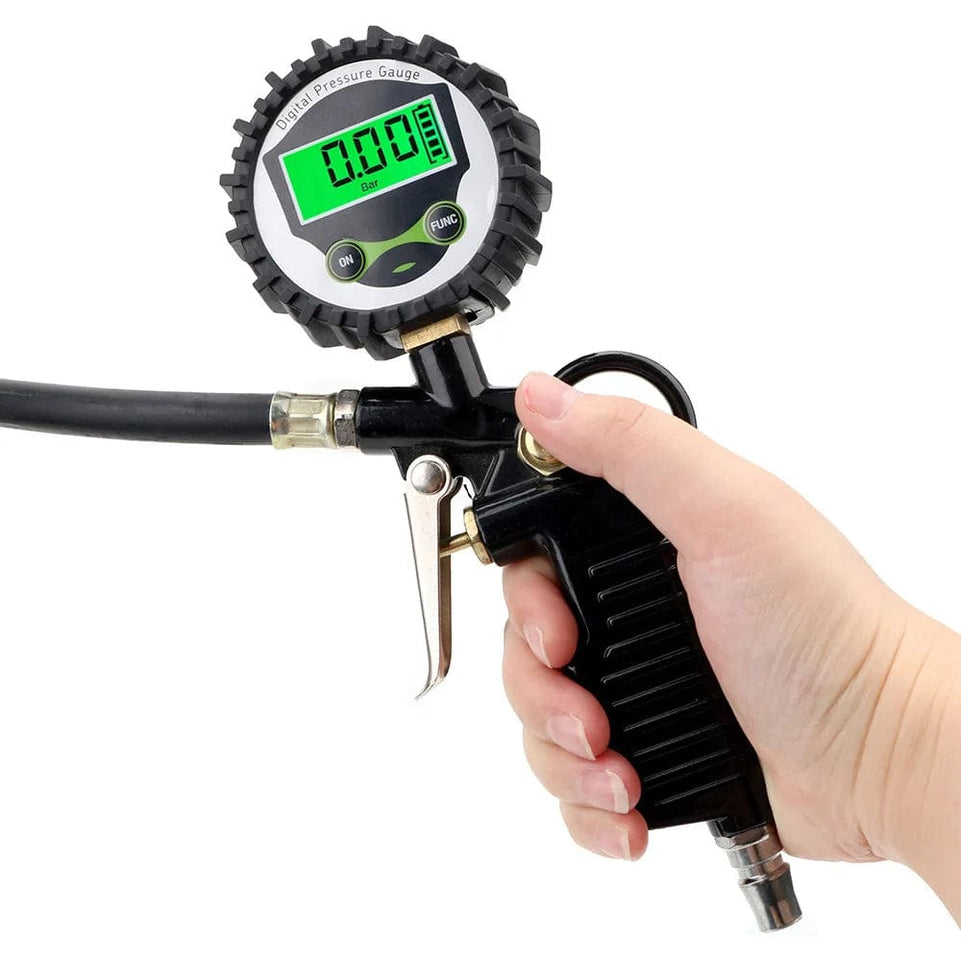 Car Tyre Pressure Gauge Air Inflator EU Adapter Vehicle Tester LCD Digital Test Inflation Monitoring Manometer Motorcycle Bike
