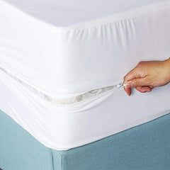 Waterproof Mattress Cover with Zipper Dust-proof Fitted Sheet for Double Bed, Twin, Full, Queen, King