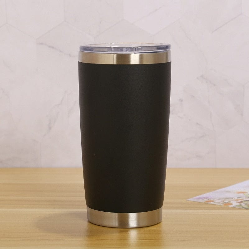 20oz Thermal Beer Mug Cups Stainless Steel Coffee Thermos Water Bottle Vacuum Insulated Leakproof With Lids Tumbler - Wowza