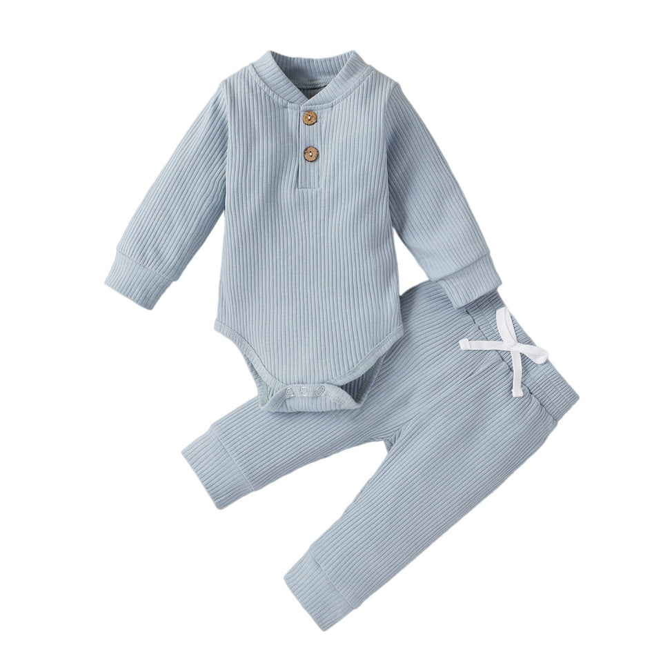 16 Colors Baby Outfits Solid Sets Infant Toddler Newborn Girls Boys Autumn Winter Baby Girl Boy Long Sleeve Romper Pants 0-24M