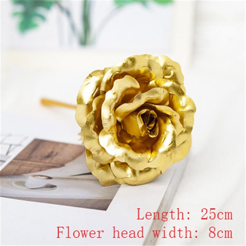 LED Enchanted Galaxy Rose Eternal 24K Gold Foil Flower with String Lights In Dome for Home Decor Christmas Valentine's Day Gift