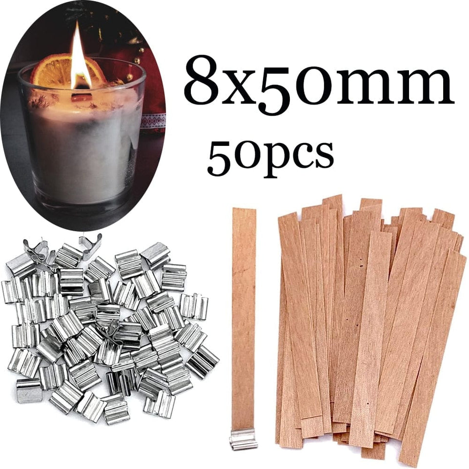 8-20cm 100 PCS Candle Wicks Smokeless Wax Pure Cotton Core for DIY Candle Making Pre-waxed Wicks Party Supplies