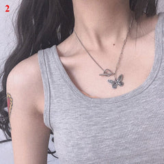 Gothic Butterfly Pendant Necklace for Women Choker Aesthetic Grunge Chain accessories IGIRL Indie Collar Jewelry Friends Gift