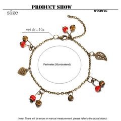 Hot summer retro style imitation fruit Women anklet bracelet personality ethnic style leg chain girl barefoot chain jewelry Gift