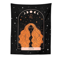 Tarot Constellation Tapestry Wall Hanging Moon Phase Tapestry Divination Beach Mat Sun Moon Constellations black Wall Decor