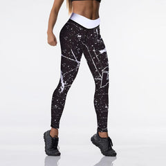 Qickitout 12% spandex Sexy elasticità a vita alta donna Leggings stampati digitali pantaloni Push-Up