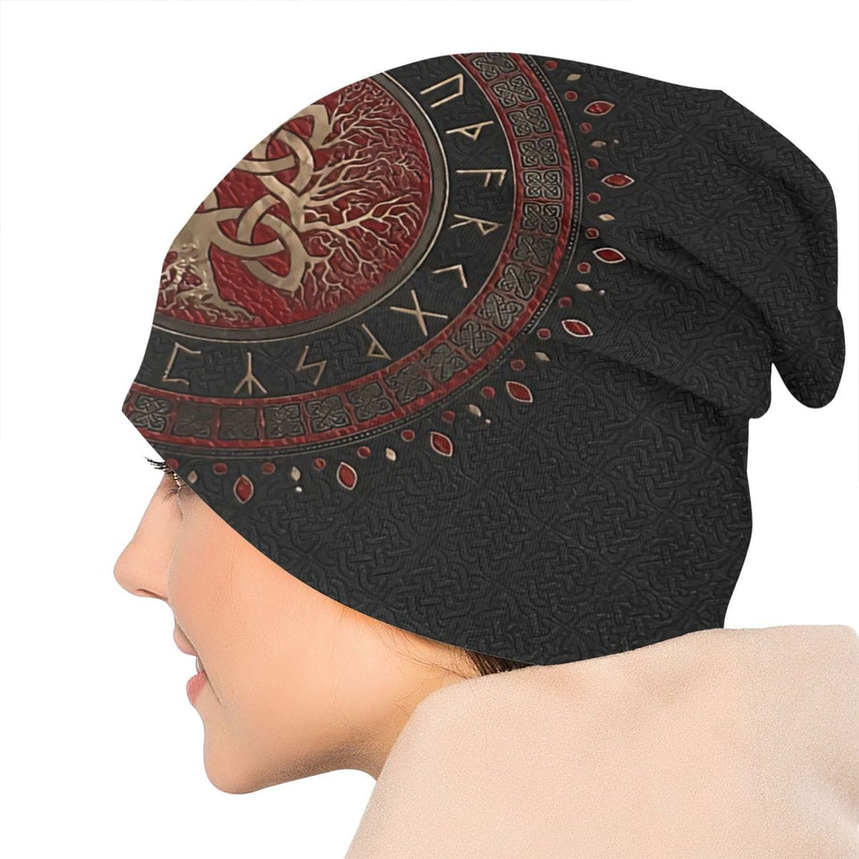 Bonnet Hats Viking Men Women's Thin Hat Tree Of With Triquetra Cap Street Skullies Beanies