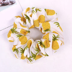 Korean Women Scrunchie Hearwear Girls Hair Tie Lady Scrunchies Ponytail Hair Female Holder Rope Pineapple Print Hair Accessories