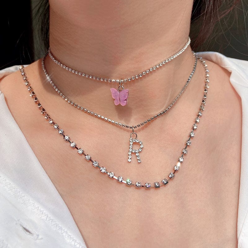 Bohemian Multilayer Necklaces For Women Men Butterfly Portrait Coin Cross Crystal Chokers Necklace Trendy New Jewelry Gifts