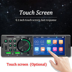 Car Radio Audio 1 din 4.1” Touch Screen Bluetooth Stereo Mp3/Mp5 Player FM Receiver With Colorful Lights Remote Control