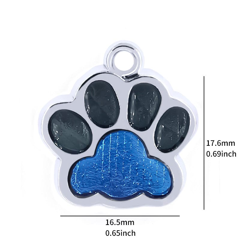 Personalized Dog Cat Tags Engraved Cat Dog Puppy Pet ID Name Collar Tag Pendant Pet Accessories Paw Glitter Pendant - Wowza