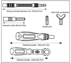 Ratchet Screwdriver Set Household Combination Toolbox Hardware Magnetic Screw Driver Kit Bits Torx Screwdrivers