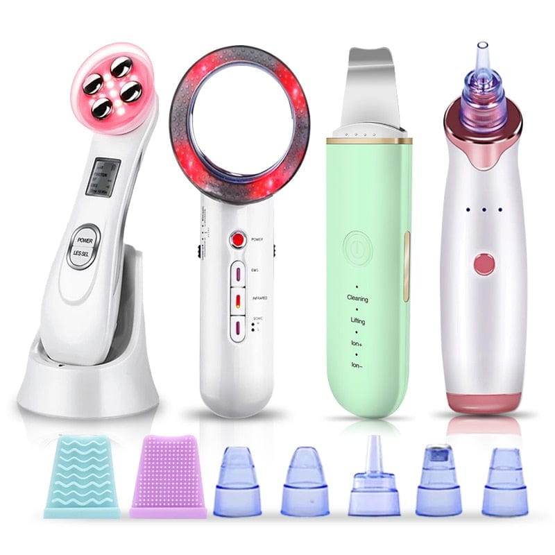 Ultrasonic Skin Scrubber Face Massager EMS Mesotherapy RF Radio Frequency Facial Beauty Blackhead Remover Ultrasoic Infrared