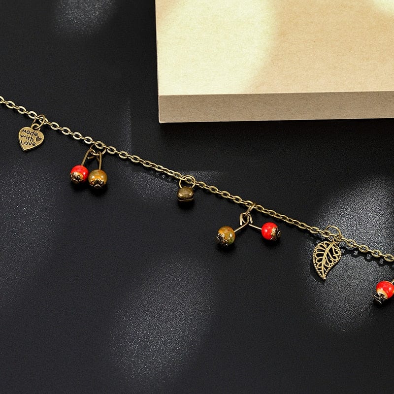 Hot summer retro style imitation fruit Women anklet bracelet personality ethnic style leg chain girl barefoot chain jewelry Gift