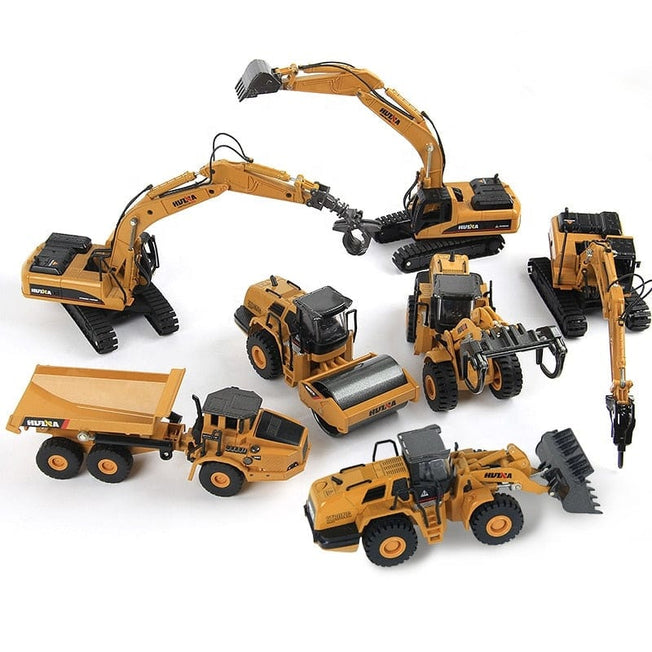HUINA Alloy Diecast Excavator 1:50 Engineering Construction Model Bulldozer Metal Truck for Boys Birthday Gift Toy Cars