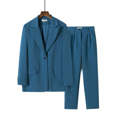 GCAROL Women Blazer And Guard Pants Sets Two Pieces OL Single Breasted Jacket Formal Suit Pleated Trousers Spring Autumn Winter