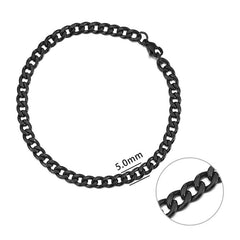 Jiayiqi 3-11 mm Men Chain Bracelet Stainless Steel Curb Cuban Link Chain Bangle for Male Women Hiphop Trendy Wrist Jewelry Gift