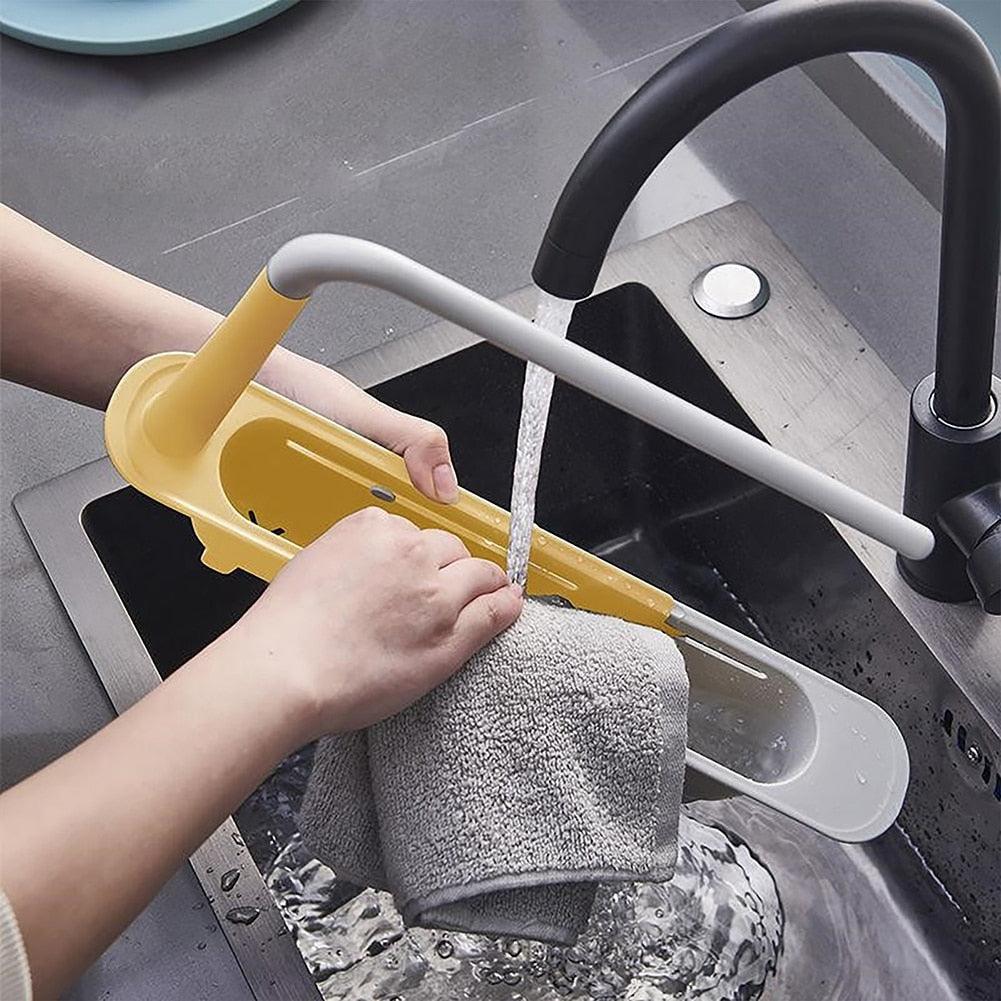 Telescopic Sink Drain Racks Organizer Soap Brush Holder Basket Kitchen Storage Basket Gadgets Accessories Tool - Wowza