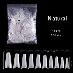 500pcs False Nail Art Tips French Natural Transparent Coffin False Nails Tips Acrylic UV Gel Nail Polish Manicure