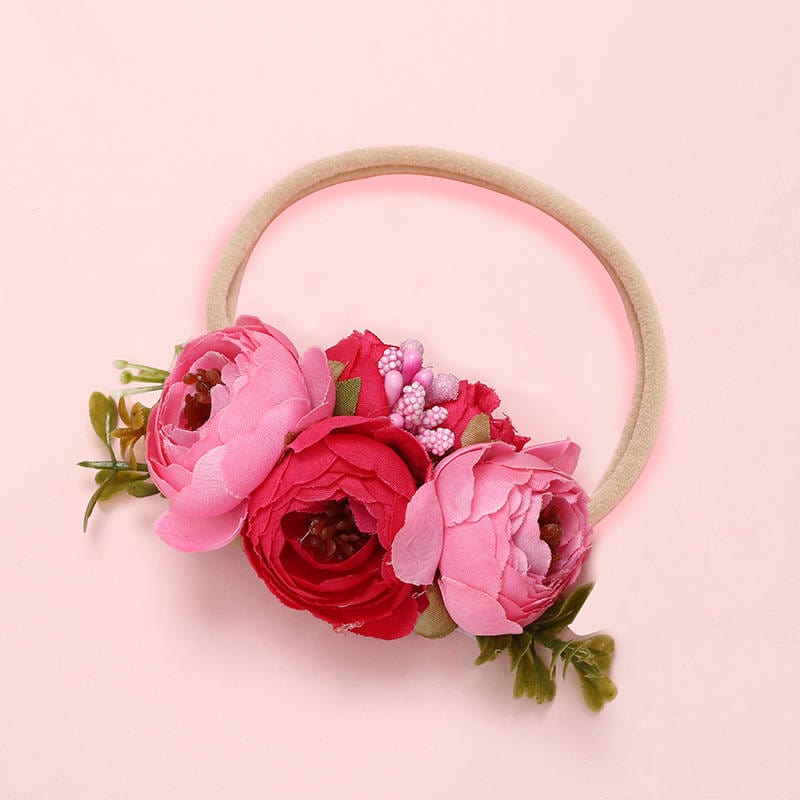 Balleen Shiny Fashion Florals Headband Newborn Baby Elastic Princess Hairbands Child Kids Pearl Fresh Style Cute Headwear Gifts