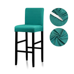 Solid Colors Bar Chair Cover Stretch For Bar Stool Short Back Dining Room Spandex Elastic Slipcover For Chairs Banquet Wedding